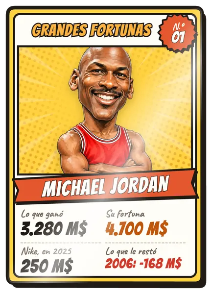 Cromo E01 de Grandes Fortunas: Michael Jordan